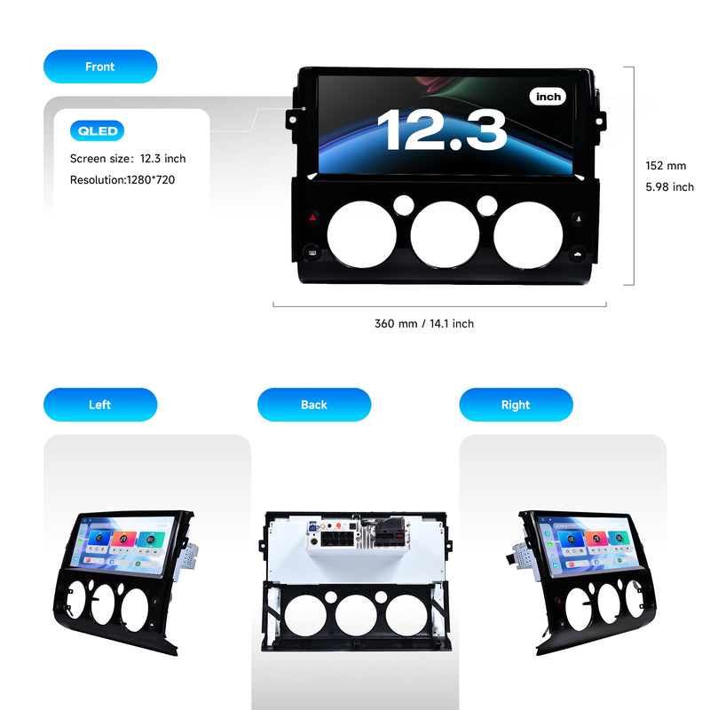 Dasaita Android13 Car Stereo for Toyota FJ Cruiser 2007-2020 Black Wireless Carplay & Android Auto Car Radio | Qualcomm 665 | 12.3" 2K QLED Screen | Wifi+4G LTE | 6G+64G | DTS|GPS Navigation Head Unit | Optical Output