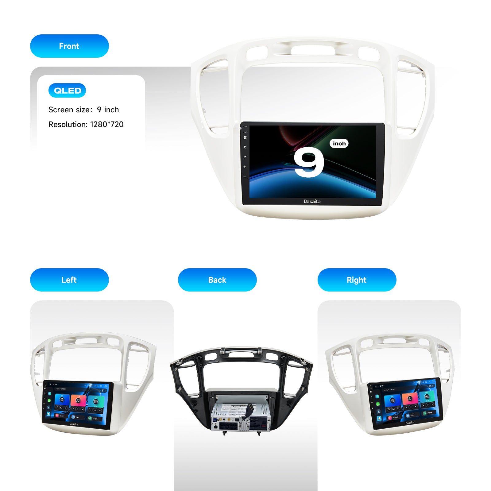 Dasaita Android13 Car Stereo for Toyota Highlander 2000-2006 Wireless Carplay & Android Auto Car Radio | Qualcomm 665 | 9" QLED Screen | Wifi+4G LTE | 6G+64G | DTS|GPS Navigation Head Unit | Optical Output