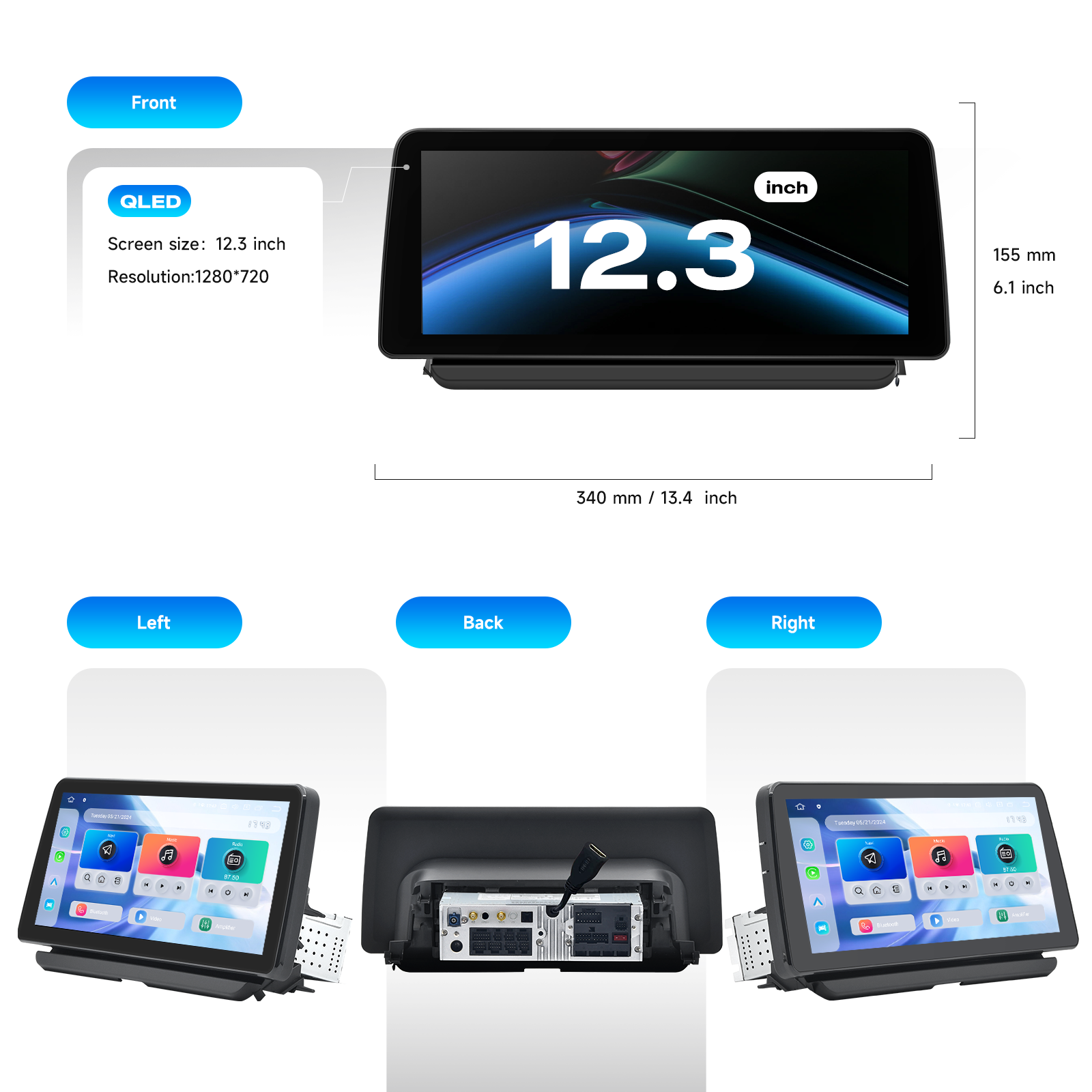 Dasaita Android13 Car Stereo for Toyota Corolla 2019-2022 Wireless Carplay & Android Auto Car Radio | Qualcomm 665 | 12.3" QLED Screen | Wifi+4G LTE | 8G+256G | DTS|GPS Navigation Head Unit | Optical Output