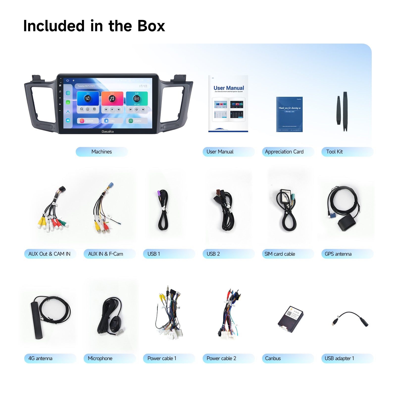 Dasaita Android13 Car Stereo for Toyota RAV4 2013-2018 LHD Wireless Ca