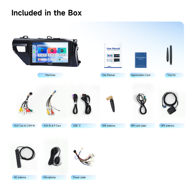 Dasaita Android13 Car Stereo for Toyota Hilux 2016-2018 RHD Wireless Carplay & Android Auto Car Radio| Qualcomm 665 | 10.2" QLED Screen | Wifi+4G LTE |6G+64G|DTS|GPS Navigation Head Unit| Optical Output