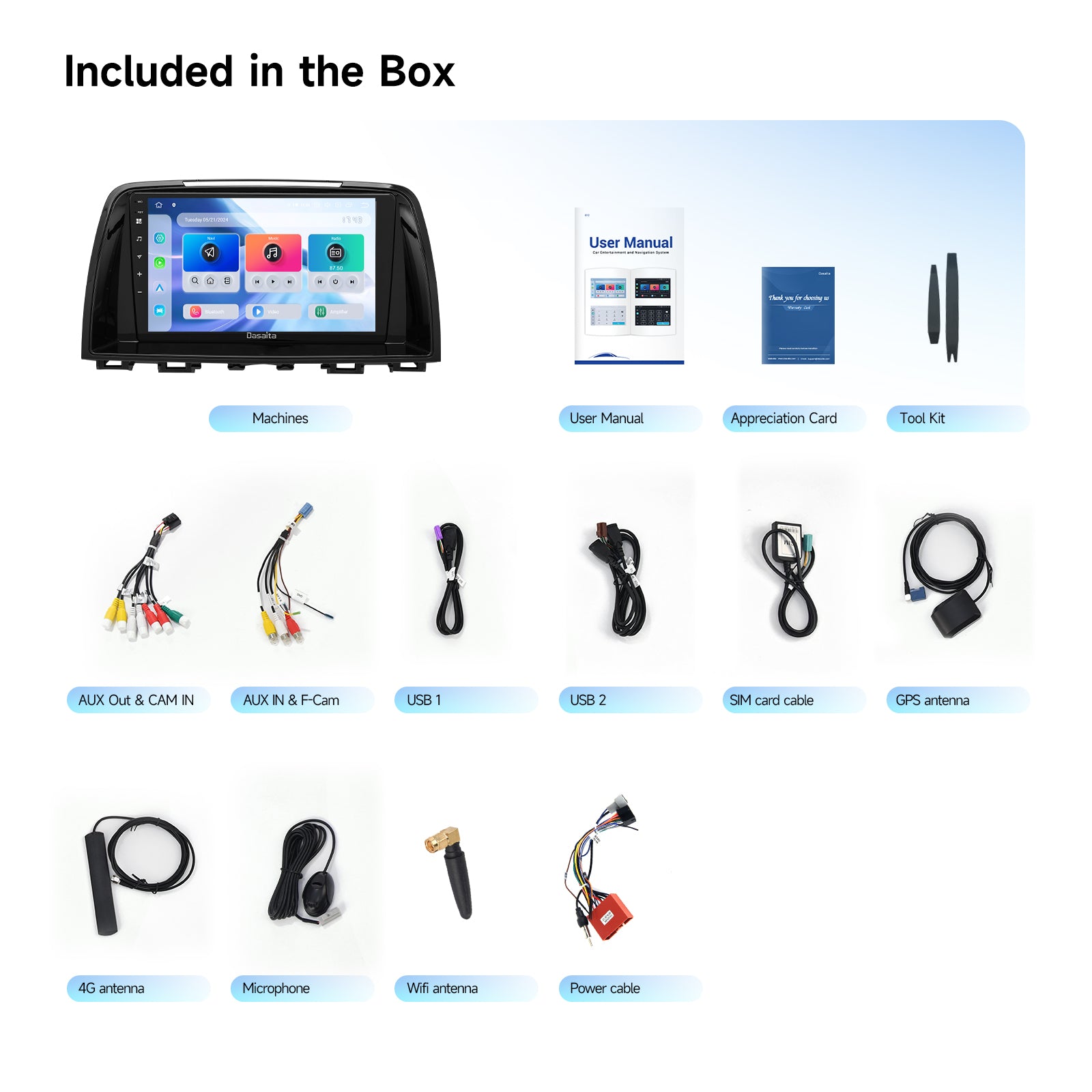 Dasaita Android13 Mazda 6 Atenza 2013 2014 2015 Wireless Carplay & And