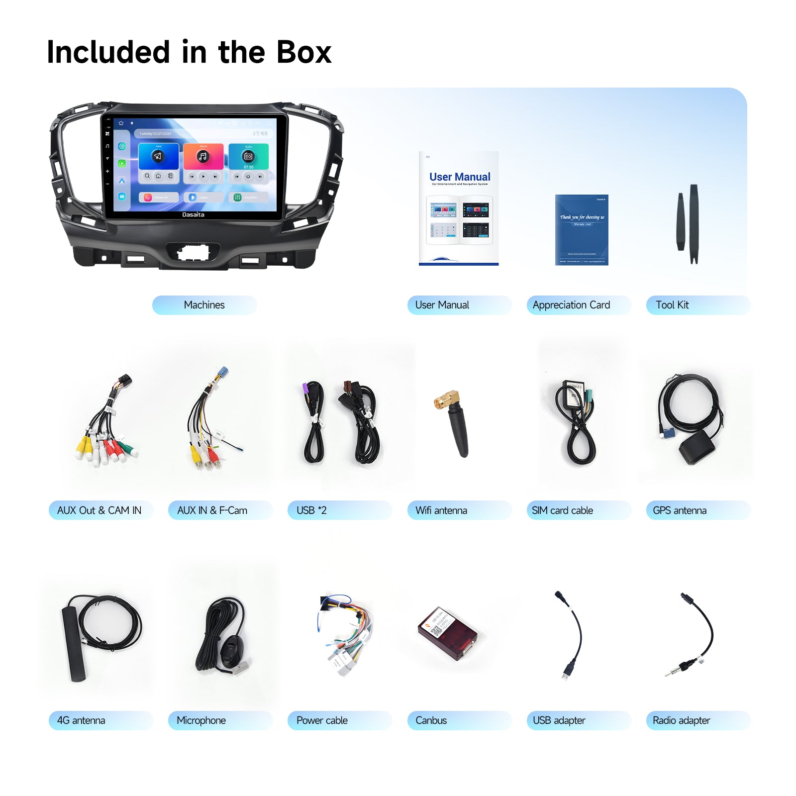 Dasaita Android13 Car Stereo for GMC Terrain 2018-2024 Wireless Carplay & Android Auto Car Radio| Qualcomm 665 | 9" QLED Screen | Wifi+4G LTE |6G+64G|DTS|GPS Navigation Head Unit| Optical Output