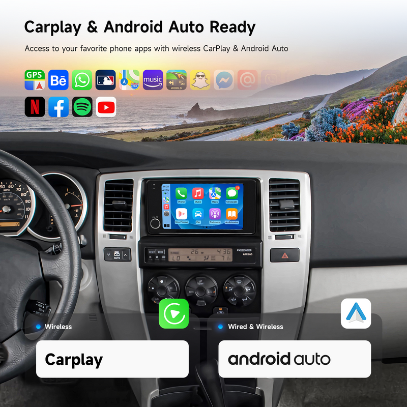 Dasaita Android 13 Car Stereo for Toyota Universal 2000-2020 Wireless Carplay & Android Auto Car Radio|Qualcomm 665|7" QLED Screen|Wifi+4G LTE|6G/8G+64G/256G|SWC|GPS Navigation Head unit|DTS|Optical Output