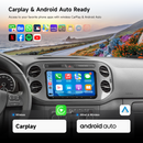 Dasaita Android 13 Car Stereo for VW Volkswagen Jetta Beetle Tiguan Touran Seat Golf Passat EOS | 9" QLED Double Din Touchscreen | Wireless CarPlay & Android Auto | GPS Navigation | WiFi 4G LTE | DTS Sound