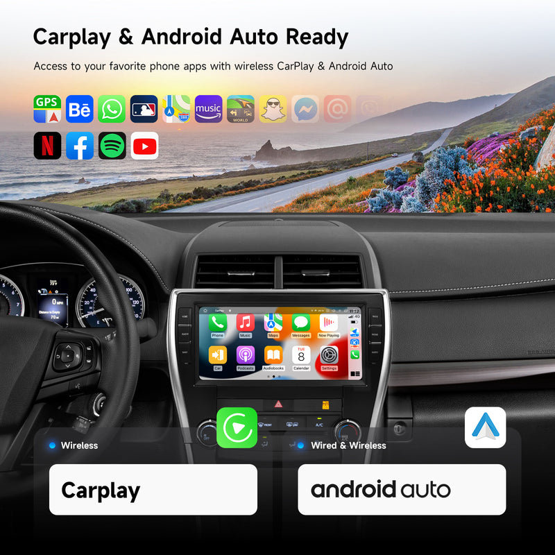 Dasaita Android13 Car Stereo for Toyota Camry 2015 2016 2017 Wireless Carplay & Android Auto Car Radio | Qualcomm 665 | 10.33" QLED Screen | Wifi+4G LTE | 8G+256G | DTS|GPS Navigation Head Unit | Optical Output