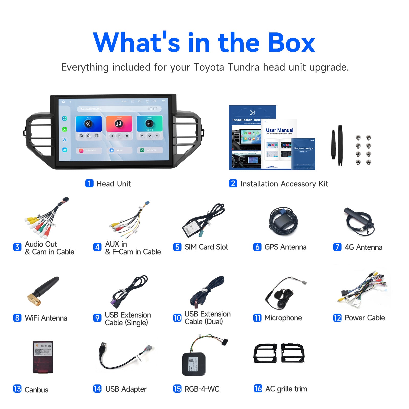 Dasaita Android 13 Head Unit for Toyota Tundra 2022-2026