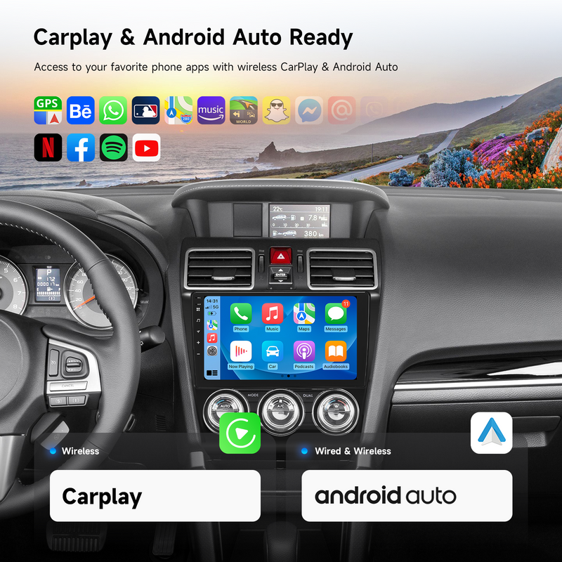 Dasaita Android 13 Car Stereo for Subaru Forester 4 WRX Levorg 2016-2021 Wireless Carplay & Android Auto Car Radio | Qualcomm 665 | 9"/8" QLED Screen | Wifi+4G LTE | 6G+64G | DTS Head Unit | Optical Output