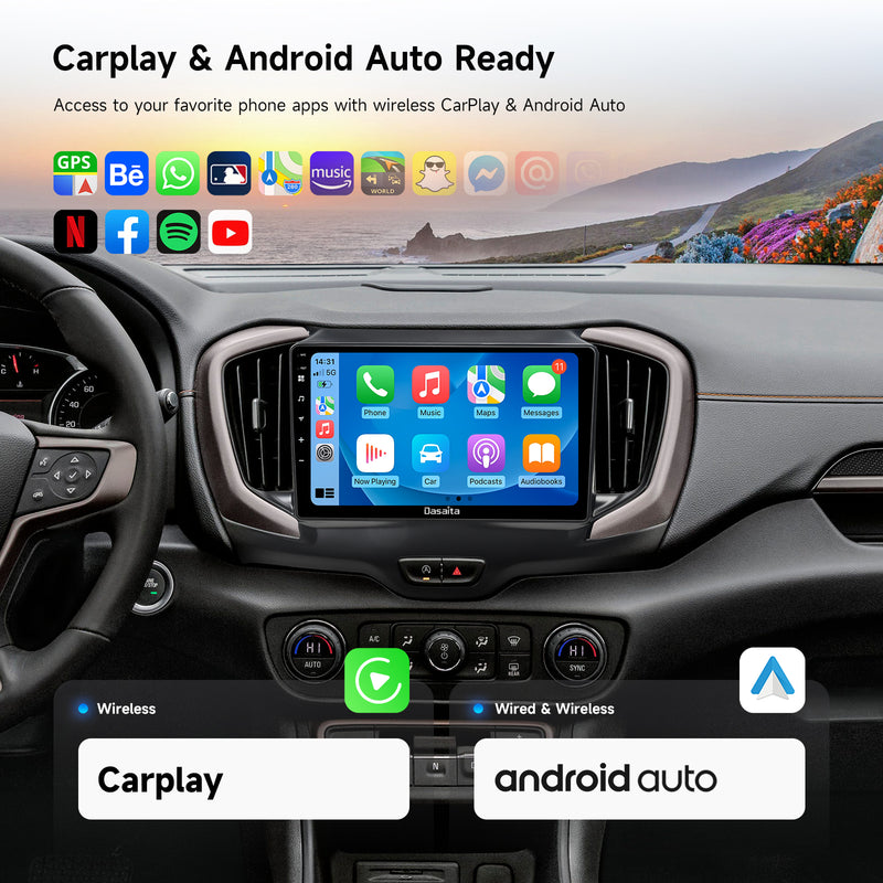 Dasaita Android13 Car Stereo for GMC Terrain 2018-2024 Wireless Carplay & Android Auto Car Radio| Qualcomm 665 | 10.2" QLED Screen | Wifi+4G LTE |6G+64G|DTS|GPS Navigation Head Unit| Optical Output