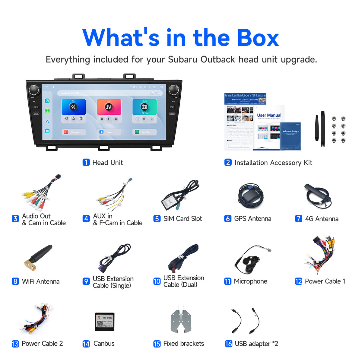 Dasaita Android 13 10.33″ for Subaru Outback & Legacy (2015-2019) QLED Factory Style Head Unit | Octa-Core 8+128GB | Wireless CarPlay/Android Auto | Hi-Fi Audio & Physical Knob | Plug & Play Upgrade