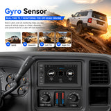 Built-in gyro sensor showing vehicle pitch and roll on the head unit 