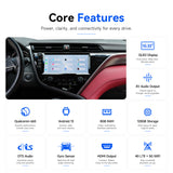 Camry head unit features including a 10.33-inch QLED screen and 8GB RAM with 128GB storage