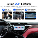Camry head unit with factory steering-wheel controls and backup camera