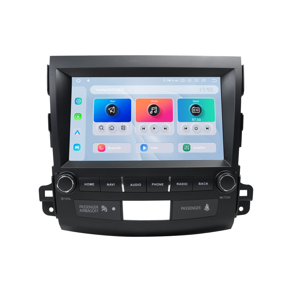 Dasaita 10.2-inch head unit with physical controls for Mitsubishi Outlander