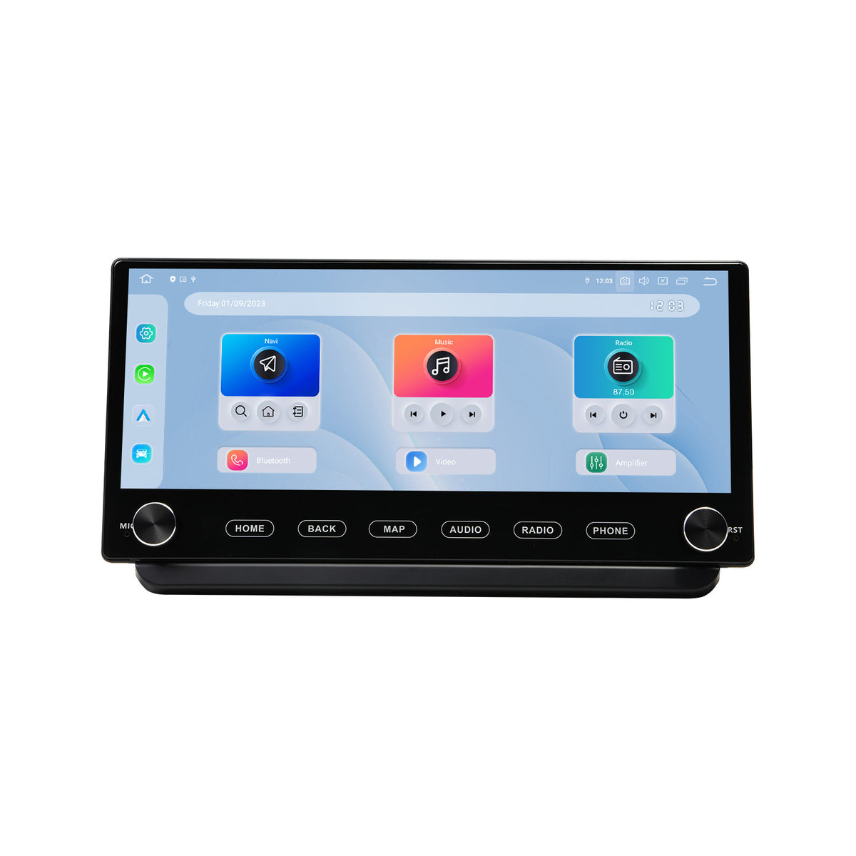 Dasaita 12.3-inch head unit with physical knobs