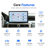 Dasaita 14'' QLED head unit core features – Qualcomm 665, Android 13, 8GB RAM, 256GB storage, DTS audio, 4G LTE, 5G WiFi
