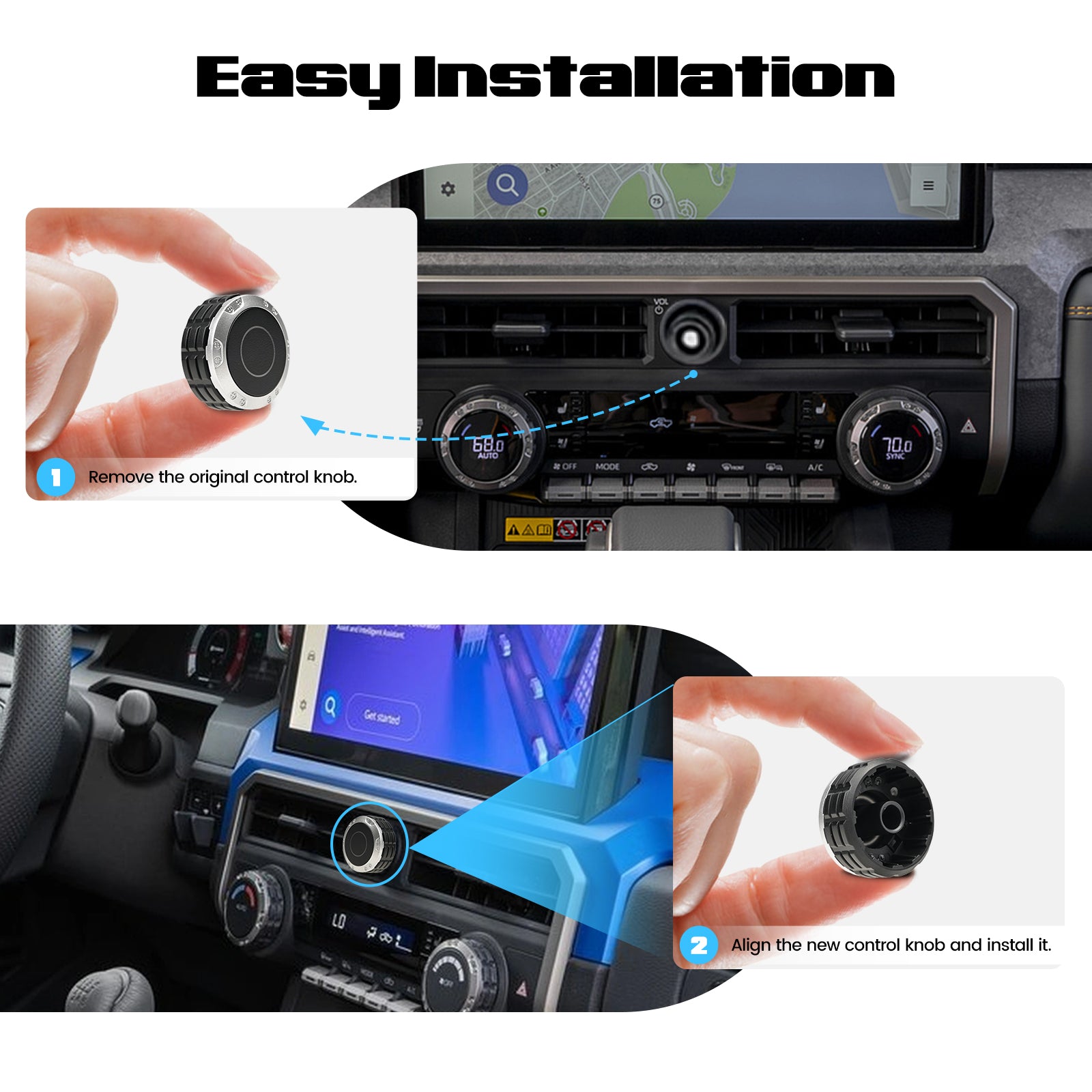 Dasaita High-Quality Volume Control Knob for Toyota Tundra/Sequoia (2022-2025) & 4Runner/Tacoma (2024+) Smooth Turn, Durable, Perfect Fit