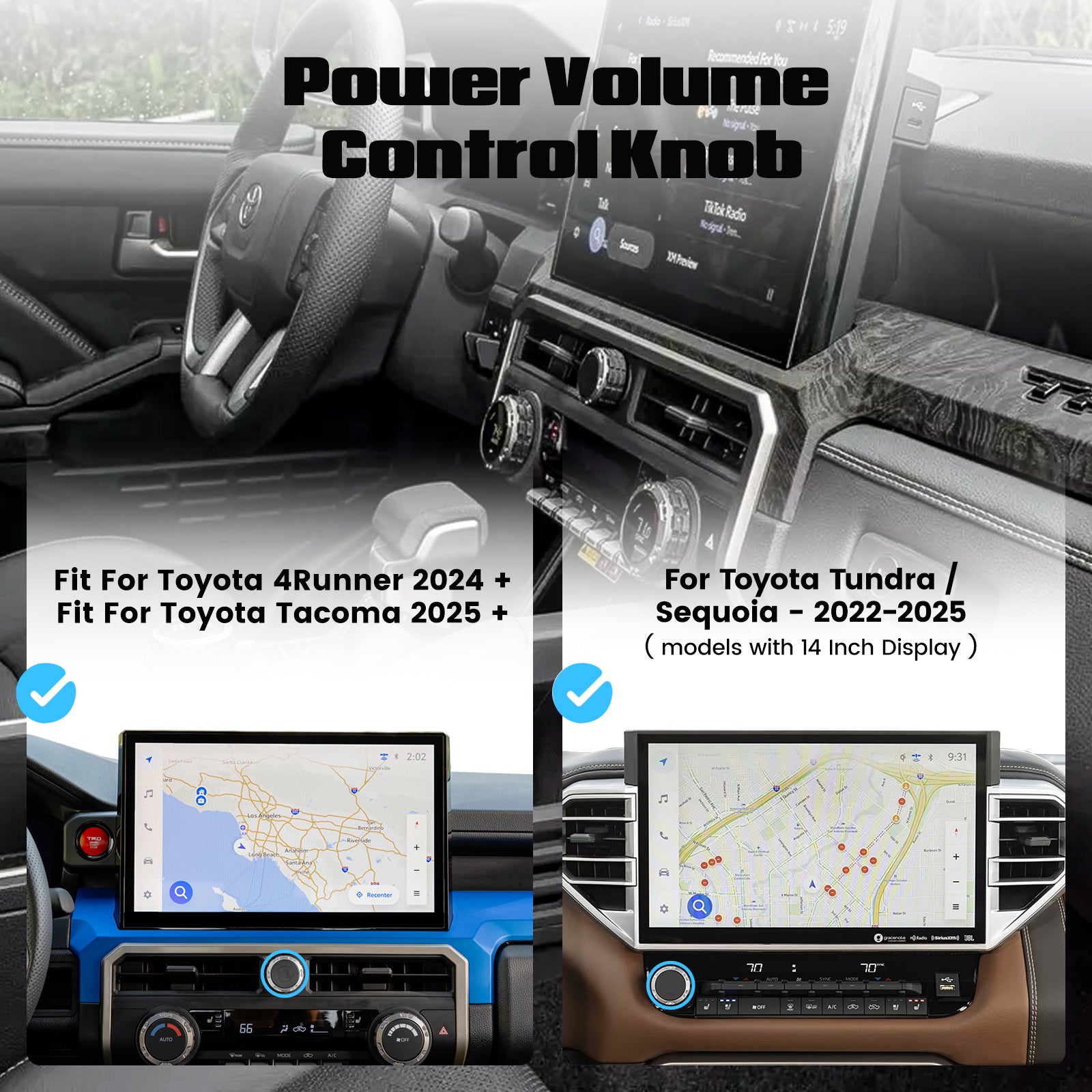 Dasaita High-Quality Volume Control Knob for Toyota Tundra/Sequoia (2022-2025) & 4Runner/Tacoma (2024+) Smooth Turn, Durable, Perfect Fit