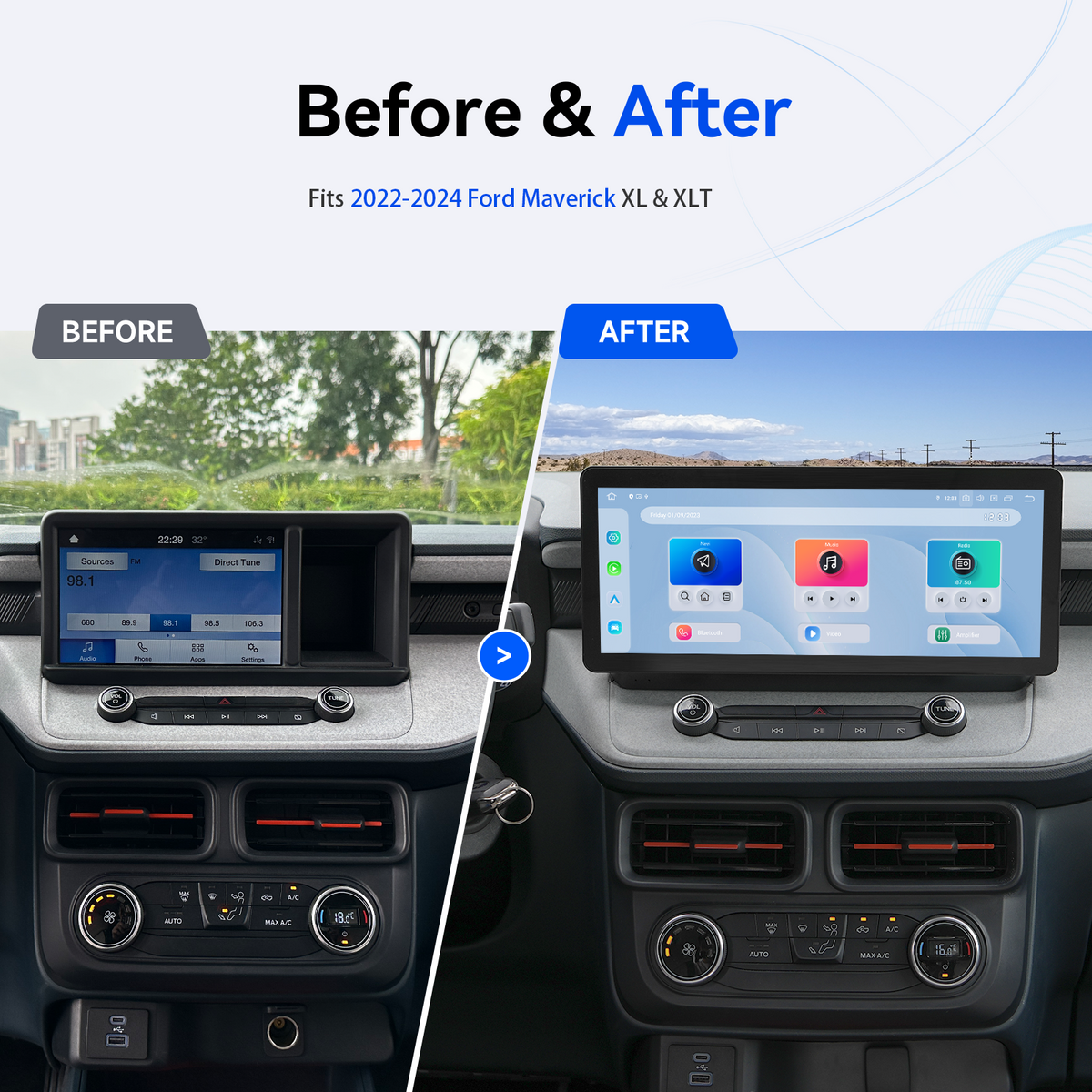 Dasaita 12.3" Android Car Stereo for Ford Maverick 2022–2024