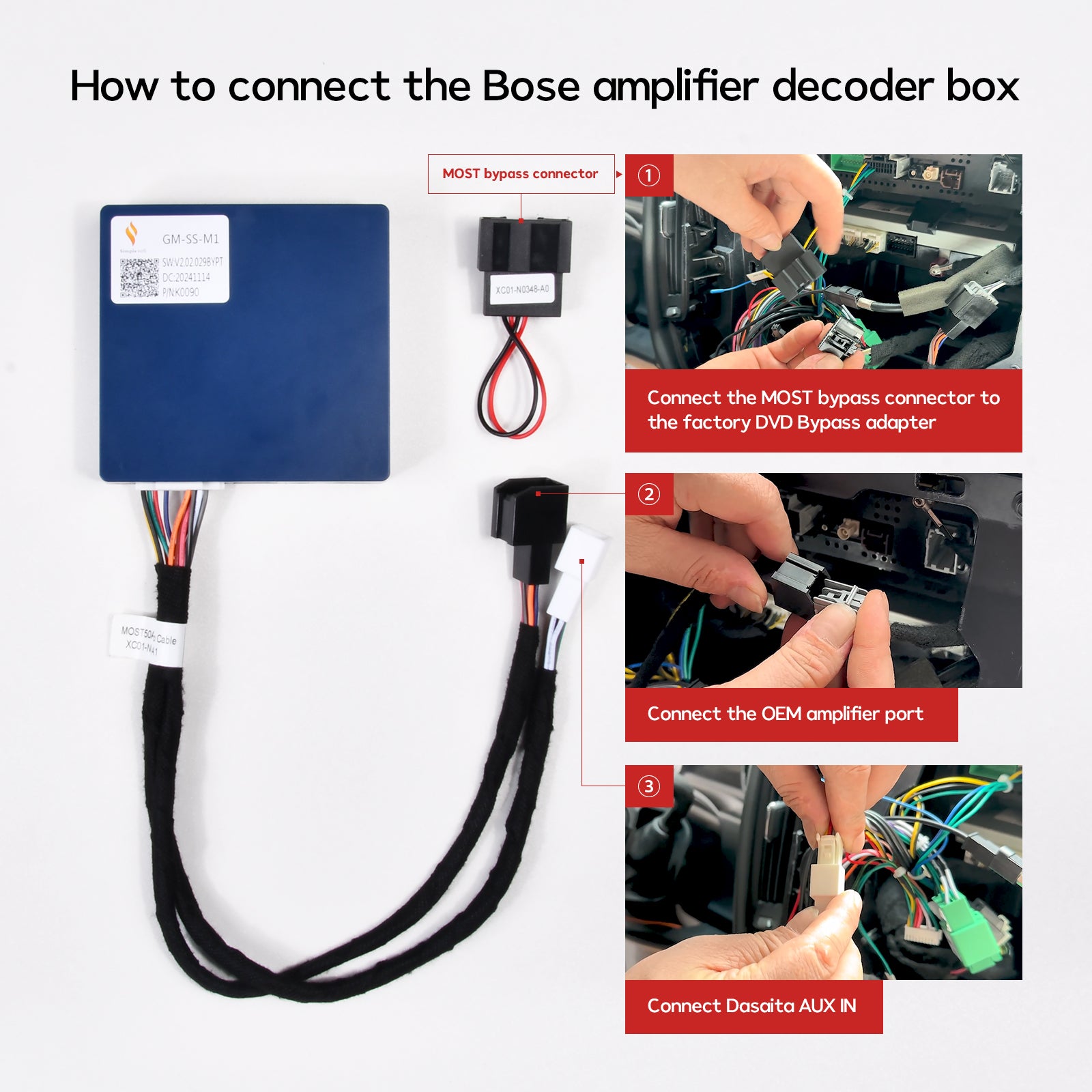 Dasaita Amplifier Box for Chevrolet Silverado GMC Sierra 2014-2019 only for Dasaita car stereo