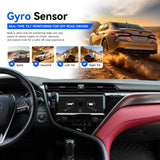 Gyroscope interface displaying vehicle pitch and roll angles