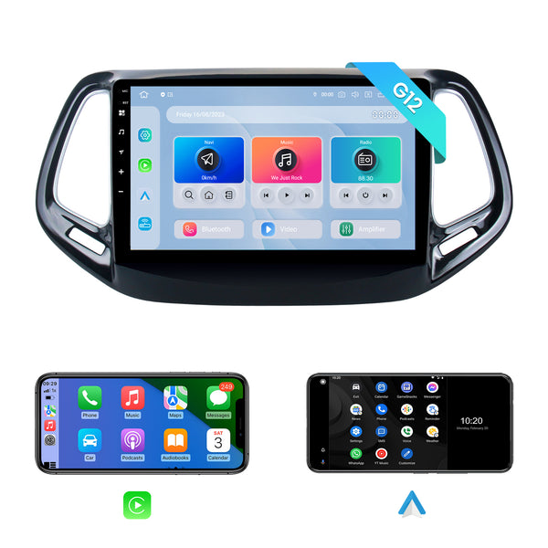Dasaita Android12 Car Stereo for Jeep Compass 2016-2018 Wireless Carplay & Android Auto Car Radio | Qualcomm 665 | 9" QLED Screen | Wifi+4G LTE | 4G/8G+64G/256G | DSP|GPS Navigation Head Unit | Optical Output