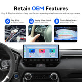 RAV4 stereo with steering-wheel control and factory backup-camera integration.