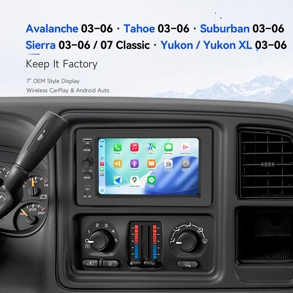 Select GM vehicle fitment for the 7-inch head unit