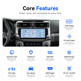 Silver Dasaita 10.25 inch QLED Toyota 4Runner head unit with Android 13 4G LTE and 5G WiFi