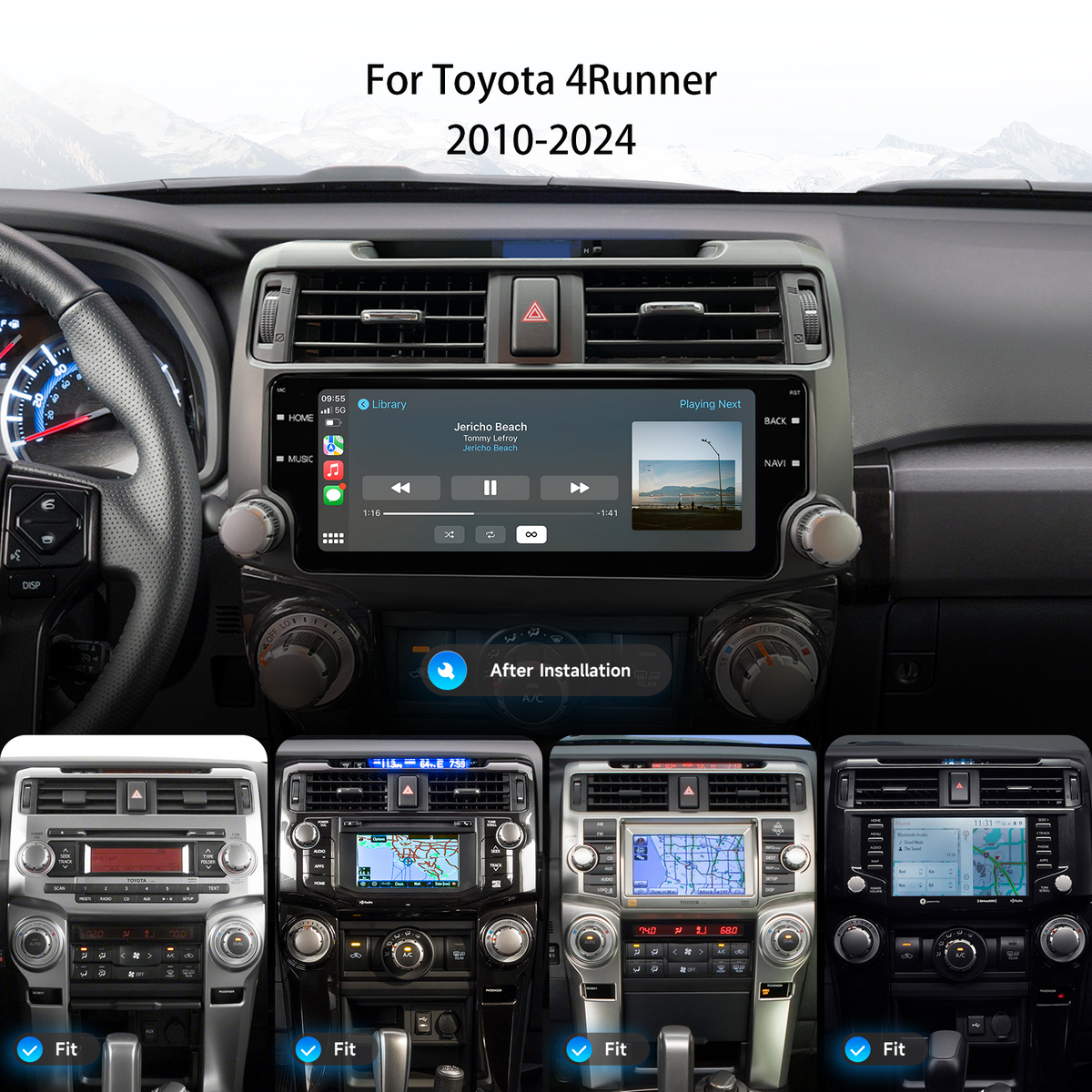 Toyota 4Runner 2010–2024 factory radio compatibility and Dasaita head unit installat