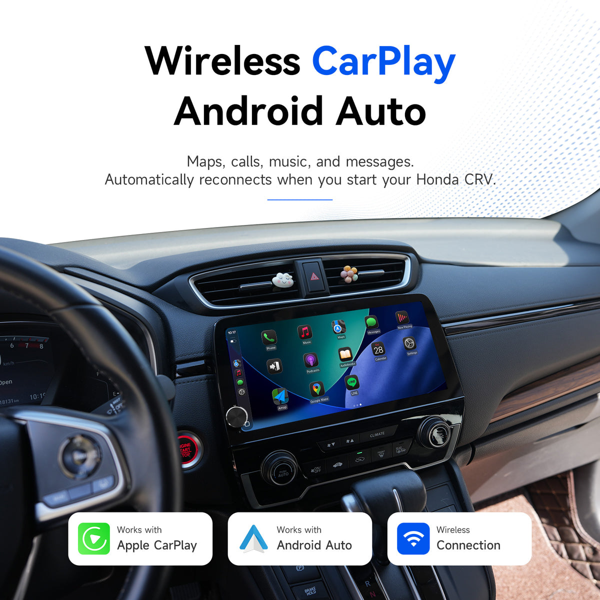 Wireless Apple CarPlay on Dasaita Honda CR-V 2017-2022 car stereo