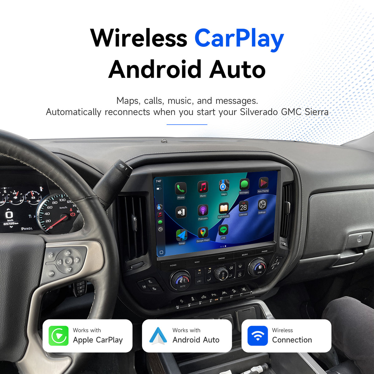 Wireless CarPlay and Android Auto on Dasaita Silverado Sierra car stereo