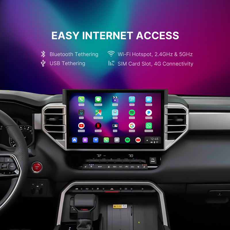 Dasaita Vivid13 Car Stereo for Toyota Tundra 2022-2024 Wireless Carplay & Android Auto Car Radio | Qualcomm 665 | 14" 2K QLED Screen | Wifi+4G LTE |8G+256G | DTS|GPS Navigation Head Unit | Optical Output