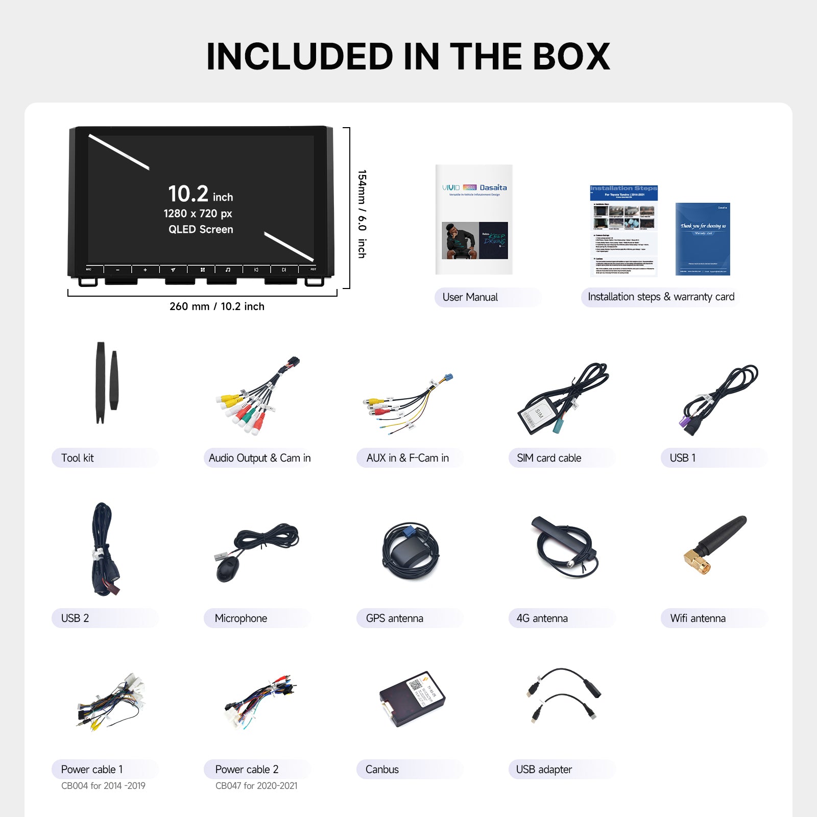 Dasaita Vivid13 Car Stereo for Toyota Tundra 2014-2021 Wireless Carplay & Android Auto Car Radio | Qualcomm 665 | 10.2" QLED Screen | Wifi+4G LTE | 8G+256G | DTS|GPS Navigation Head Unit | Optical Output