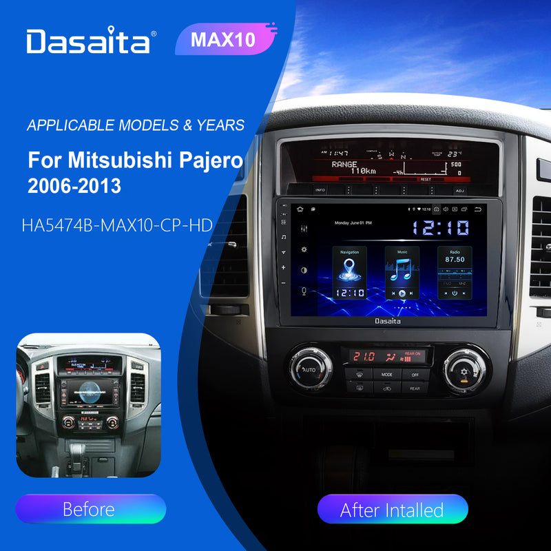 Dasaita MAX11 Mitsubishi Pajero 2006 2007 2008 2009 2010 2011 2012 2013 2014 2015 2016 2017 Car Stereo 9" Carplay Android Auto 4G+64G Android11 1280*720 DSP Radio