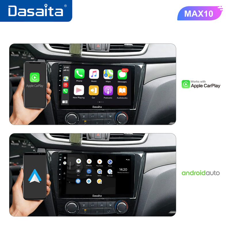 Dasaita MAX10 Nissan Qashqai 2014 2015 2016 2017 2018 Car Stereo 10.2 Inch Carplay Android Auto PX6 4G+64G Android10 1280*720 DSP AHD Radio