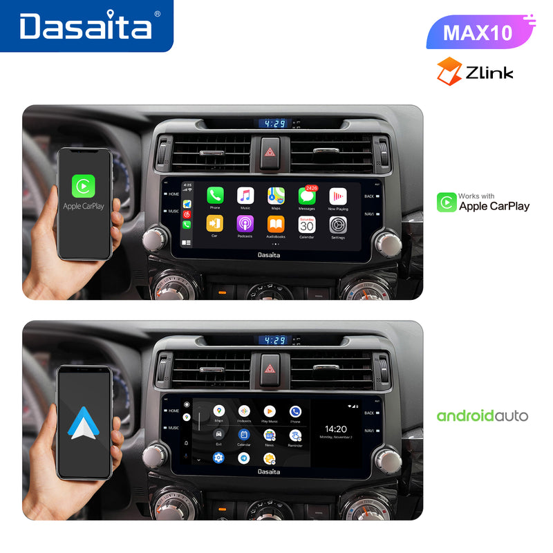 Dasaita MAX11 Toyota 4Runner 2010 2012 2013 2014 2015 2016 2017 2018 2019 Car Stereo 10.25 Inch Carplay Android Auto PX6 4G+64G Android11 Black 1280*480 DSP AHD Radio