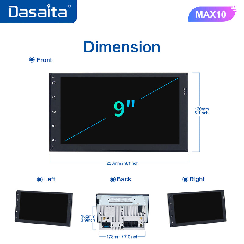 Dasaita MAX Toyota Corolla Sienna Tacoma Prius 2014-2022 Car Stereo 9 Inch Carplay Android Auto PX6 4G+64G Android10/Android11 1280*720 DSP AHD Radio