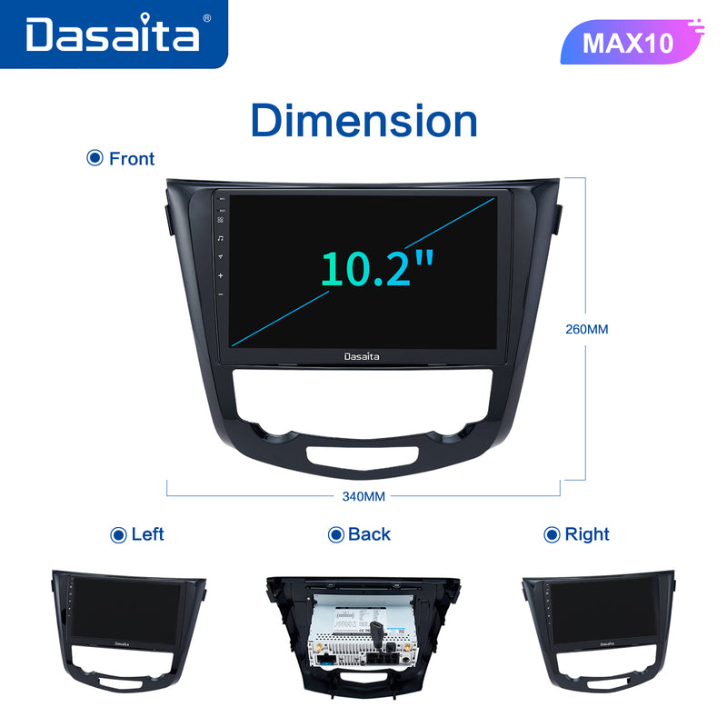 Dasaita MAX11 Nissan X-Trail Qashqai 2014 2015 2016 2017 2018 2019 2020 Car Stereo 10.2 Inch Carplay Android Auto 4G+64G Android11 1280*720 DSP Radio