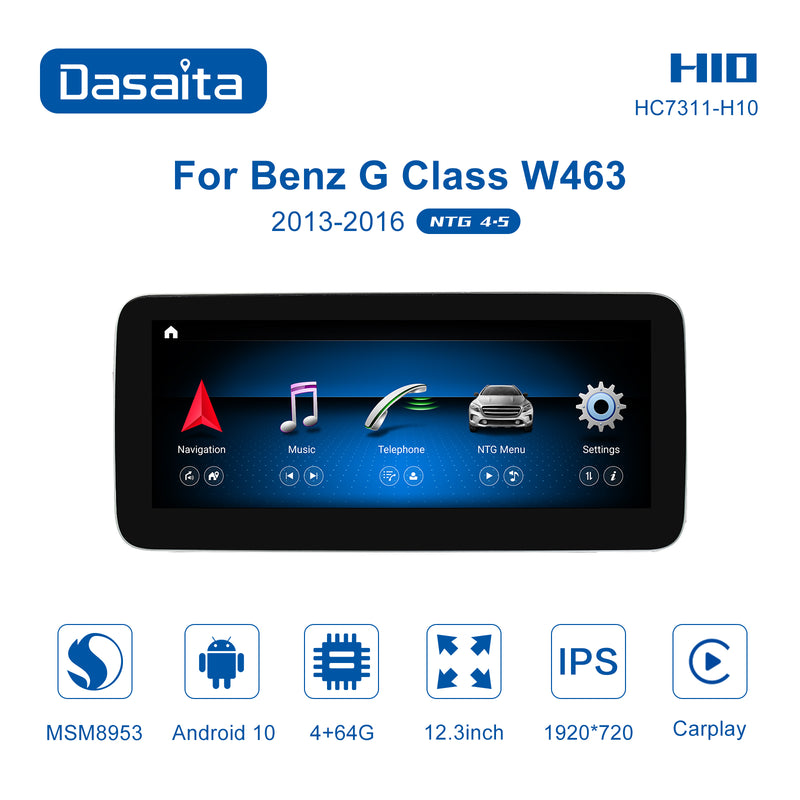 Dasaita for Mercedes Benz G Class W463 NTG4.5 2013-2016 Radio Car Android10 GPS Navigation WIFI 2.5D IPS Touch Screen Stereo