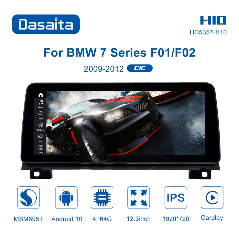 Dasaita 12.3 inch for BMW 7 Series F01/F02 2009 2010 2011 2012 CIC Car Stereo Wifi 1920*720 IPS Screen Amplifier Built-in DSP Car Android Audio