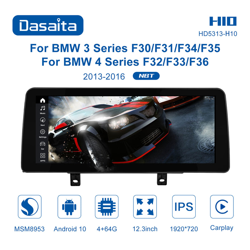 Dasaita 12.3'' BMW 3 Series F30/F31/F34/F35 4 Series F32/F33/F36 2013-2016 NBT Car Radio 1920*720 Wifi SWC GPS Car Navigation Original UI Stereo