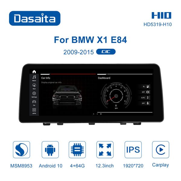 Dasaita 12.3" for BMW X1 E84 2009 2010 2011 2012 2013 2014 2015 Car Video Amplifier SWC IPS HD 2.5D Screen 1920*720 Carplay Car Android Radio