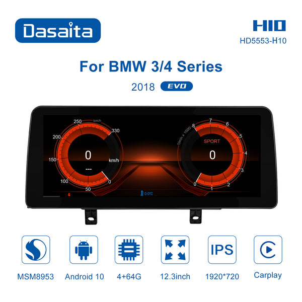 Dasaita 12.3 inch for BMW 3/4 Series 2018 EVO Car DVD Player GPS Navigation Wifi 1920*720 IPS Touch Screen 4+64G MSM8953 Car Stereo