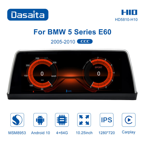 Dasaita 10.25 inch for BMW 5 Series E60 2005 2006 2007 2008 2009 2010 CCC Car Radio Wifi Hotspot Android auto 1920*720 Car DVD Player