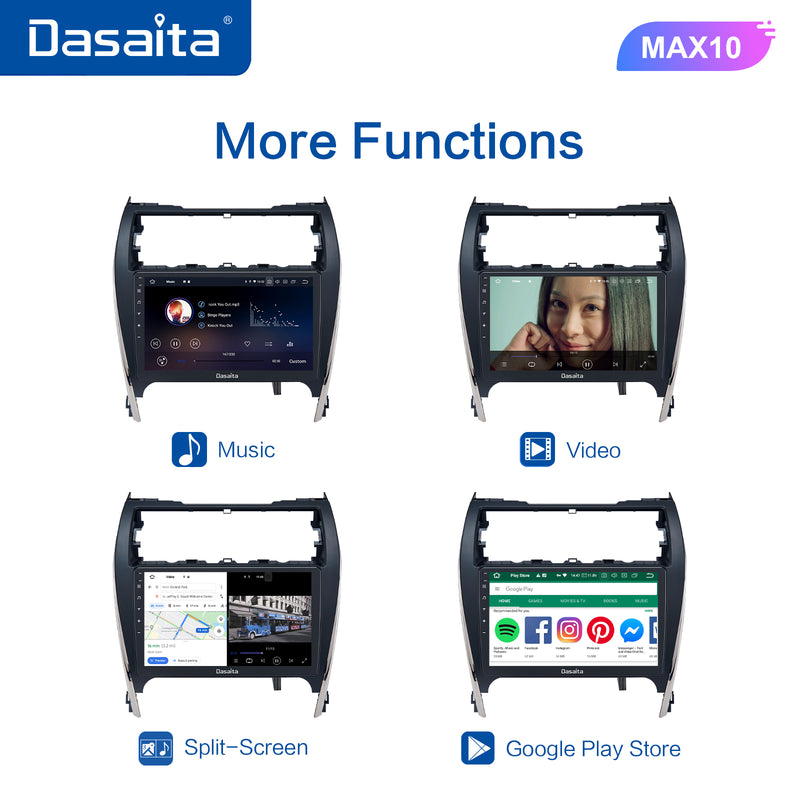 Dasaita MAX Toyota Camry 2012 2013 2014 Car Stereo 10.2 Inch Carplay Android Auto PX6 4G+64G Android10 1280*720 DSP AHD Radio