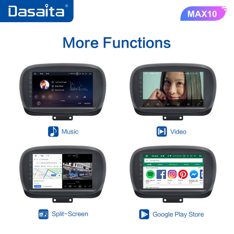 Dasaita MAX10 For Fiat 500X 2014 2015 2016 2017 2018 2019 Car Radio Apple Carplay Android Auto 4G 64G DSP IPS Touch Screen 15EQ Stereo