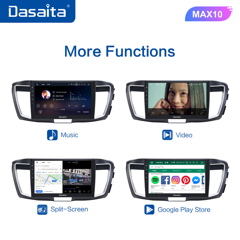 Dasaita MAX11 Honda Accord 2013 2014 2015 2016 2017 LHD Car Stereo 10.2 Inch Carplay Android Auto PX6 4G+64G Android11 1280*720 DSP AHD Radio