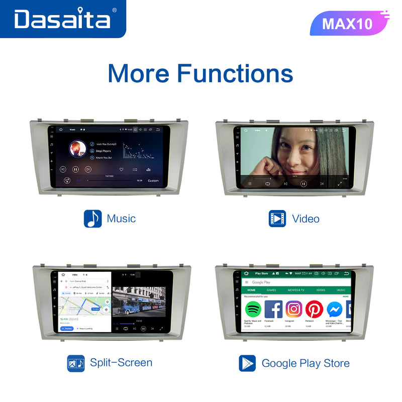 Dasaita MAX Toyota Camry 2007 2008 2009 2010 2011 Car Stereo 9 Inch Carplay Android Auto PX6 4G+64G Android 1280*720 DSP AHD Radio