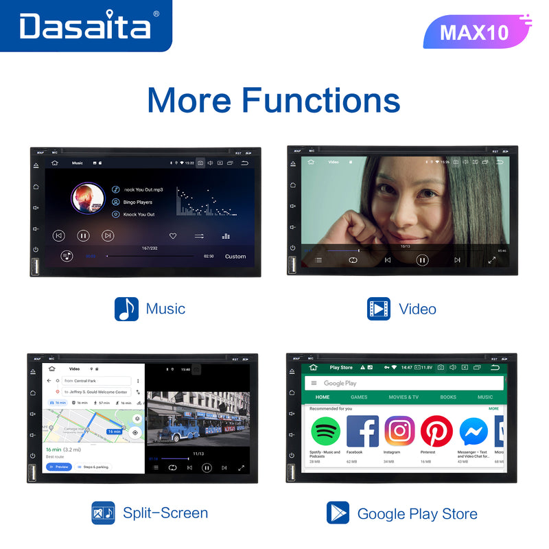 Dasaita MAX11 Universal Double Din Car Stereo 6.95 Inch Carplay Android Auto PX6 4G+64G Android11 800*480 DSP AHD Radio